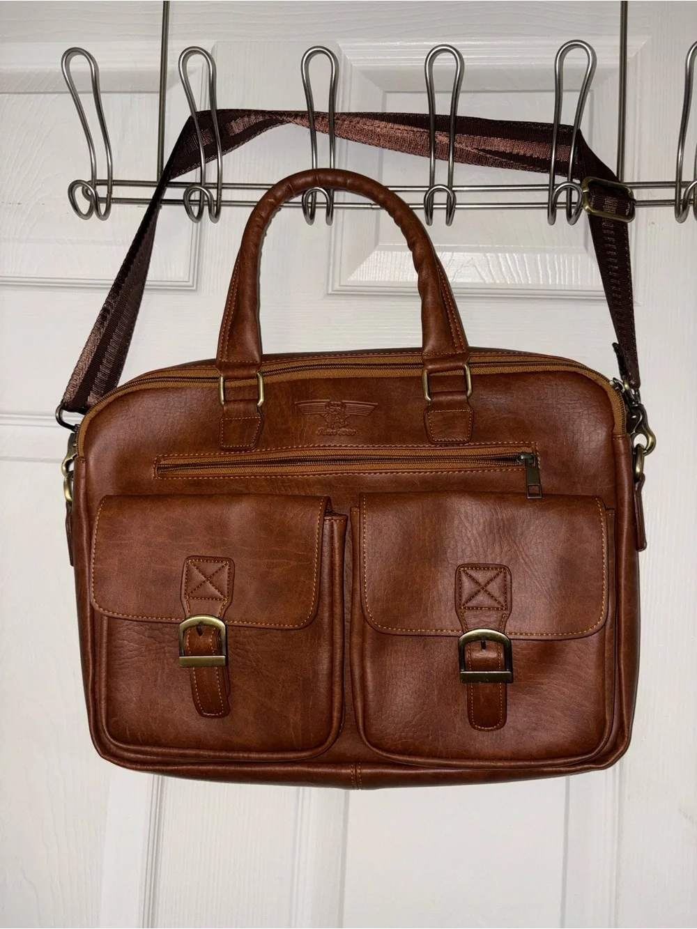 Men's Leather Briefcase Bag in Brown - Classic Work Messenger